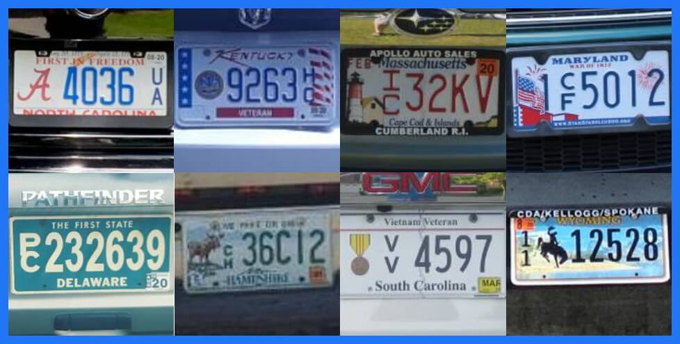 ALPR US license plate recognition stacked characters